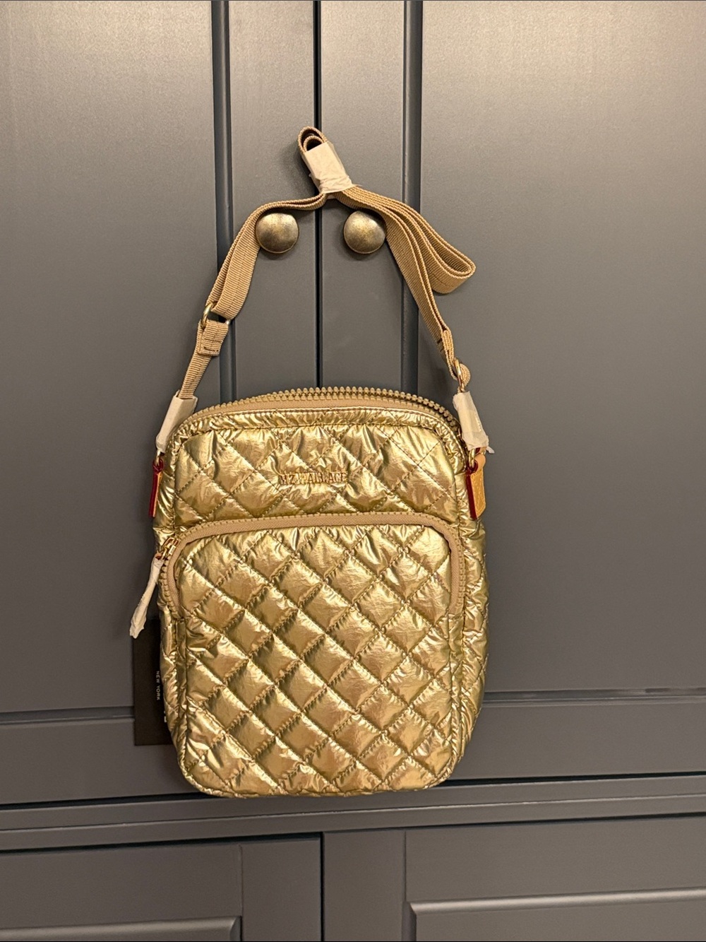 MZ Wallace Metro Crossbody bag in Platinum Metallic Gold. Size Large. Brand New. - Picture 5 of 16
